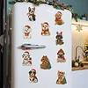 10PCS DIY Pearl Diamond Painting Christmas Fridge Magnets, Sparkling Rhinestone Refrigerator Magnet Craft Kit for Home Decor & Gifts