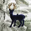 Blue Red White Velvet Elk Christmas Tree Hanging Decor
