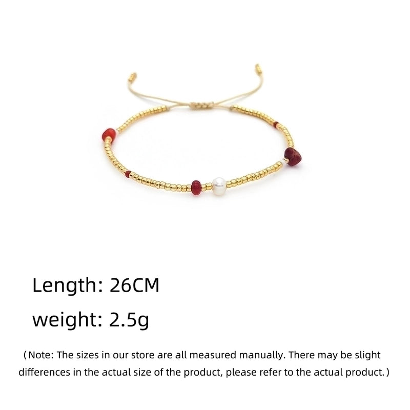 Sweet Color Block Freshwater Pearl Glass Gravel Bracelets