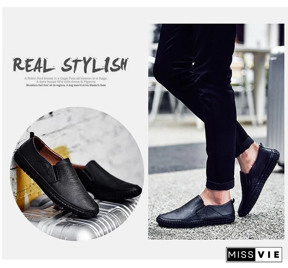 Leather Men Shoes Slip On Shoes Leather Loafers Mens Moccasins Shoes Italian Designer Shoes