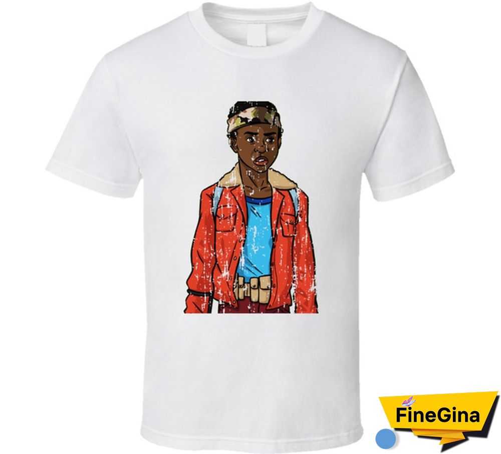 Stranger Things Tv Show Lucas Character Trending Worn Look T Shirt