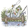 Fishing - 14CT Stamped Cross Stitch 17*17cm/6.69*6.69in(Brand)