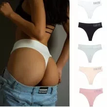 Fashion Lingerie Women Soft Cotton Underwear Shapewear High Waist Shaping Briefs Pure Color Thong Panty Tummy Control Panties - Khalesexx