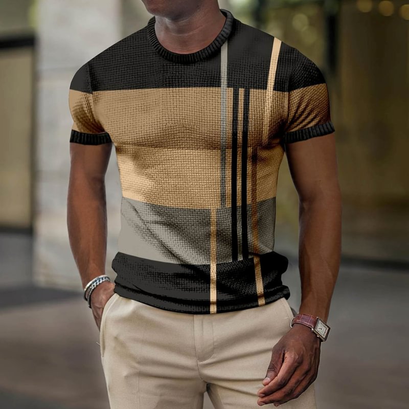 Casual Men's Striped Print Polo T-shirts