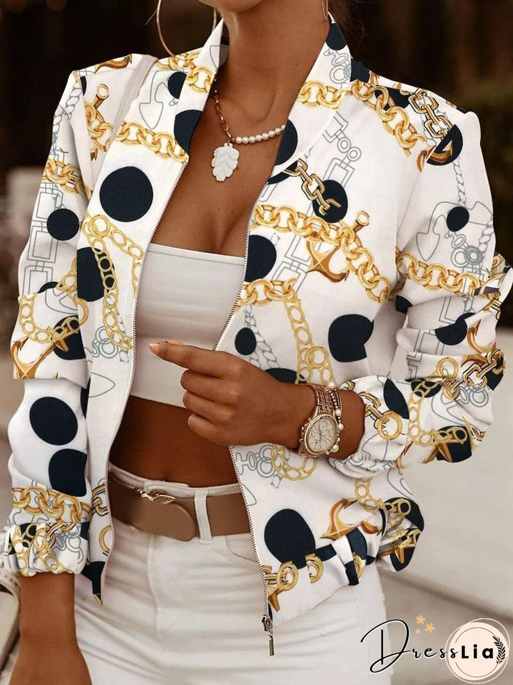 Lapel Slim Printed Suit Coat
