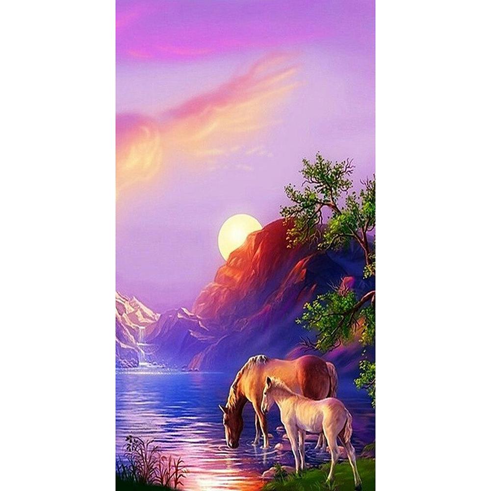 

Horse Drinking Water - Round Drill Diamond Painting - 45x85cm, 501 Original