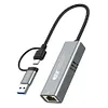 2in1 USB-C/USB 3.1 To Ethernet Adapter 5000Mbps USB-C To RJ45 Network Converter