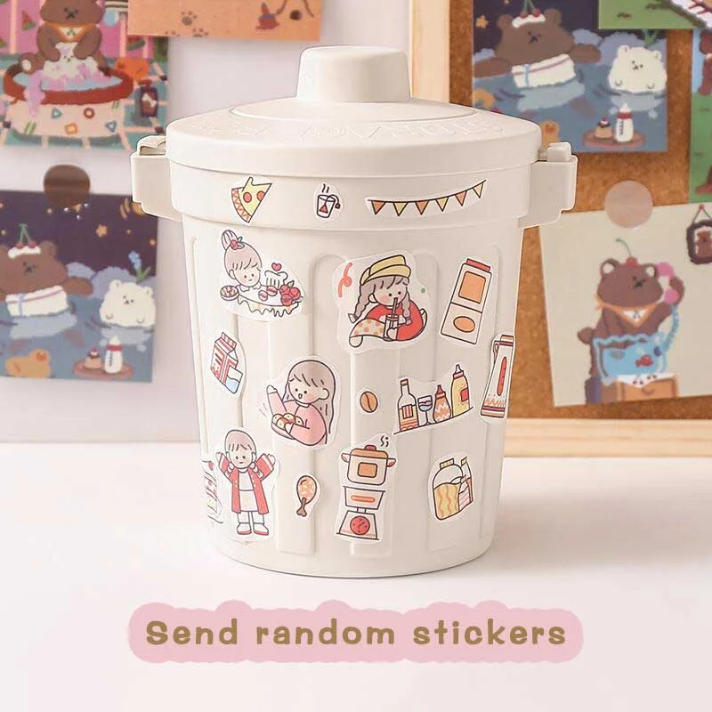 W&G Ins Desktop Small Trash Can Cute Girl Bedroom Dormitory Creative Pen Holder Paper Basket Storage Box with Lid