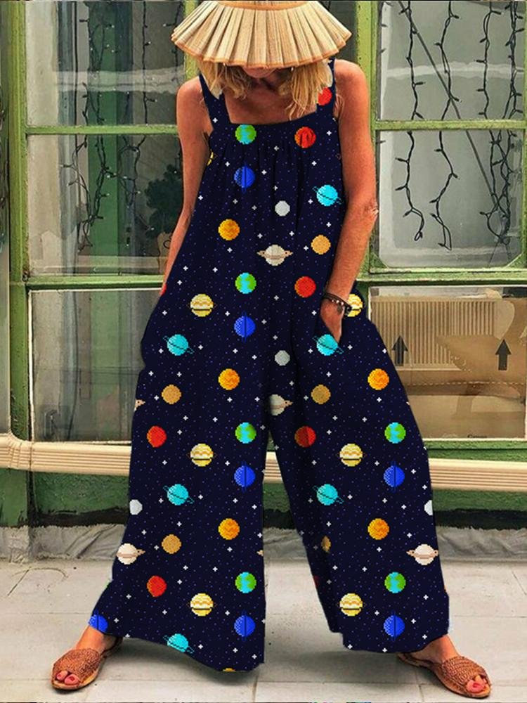 Women's Fashion New Colourful Polka Dot Print Jumpsuit