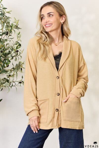 Heimish Full Size Button Up Long Sleeve Cardigan