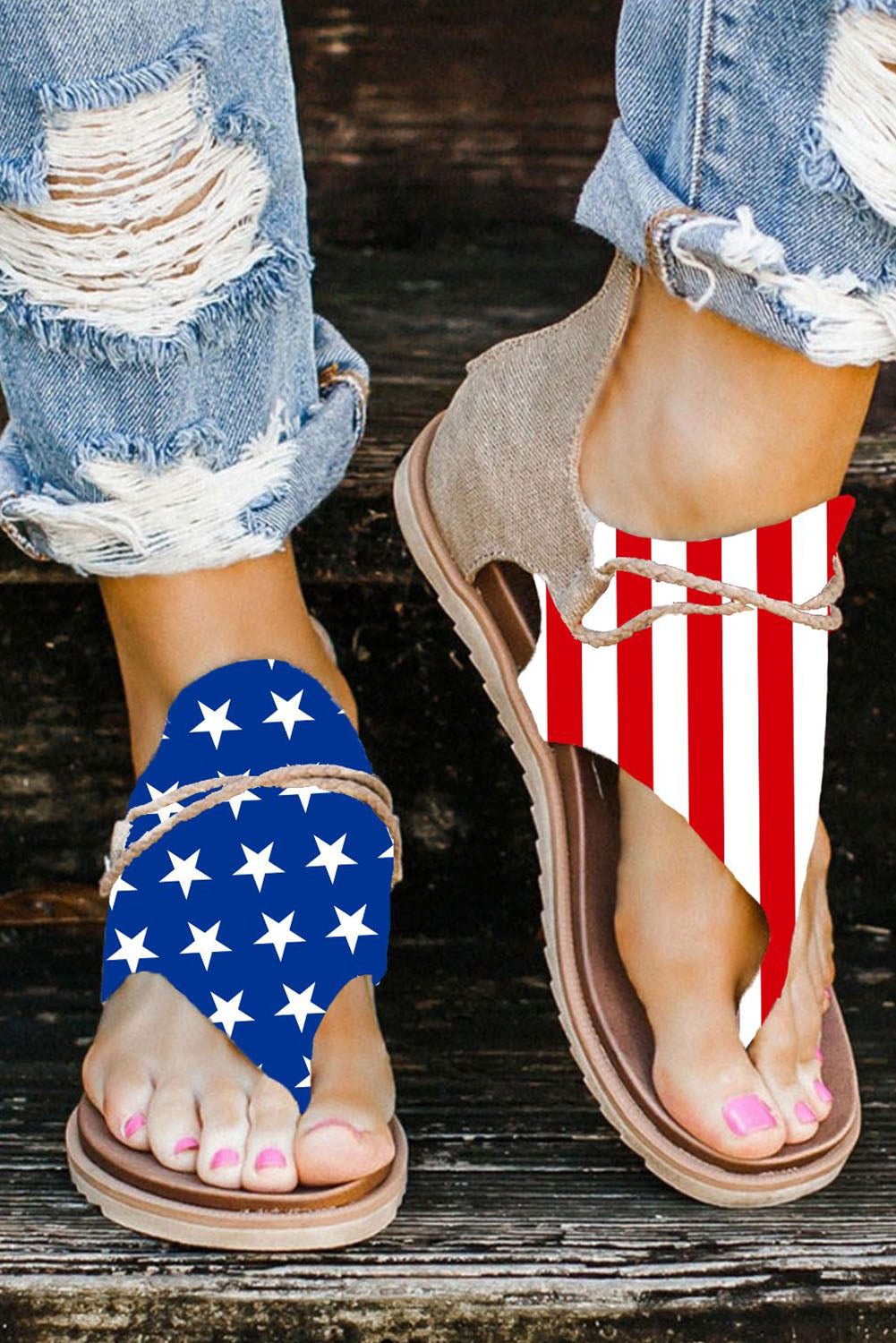American Flag Summer Sandals Shoes