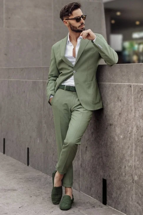 Classic Best Fited Green Wedding Suits For Groom Online | Ballbellas Ballbellas