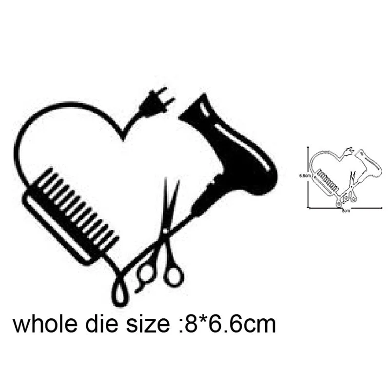 Metal Cutting Dies Hair Dryer Scissors Comb Die Cut DIY Scrapbooking Dies Craft Dies Handmade Cards Making Punch Art Cutter Dies
