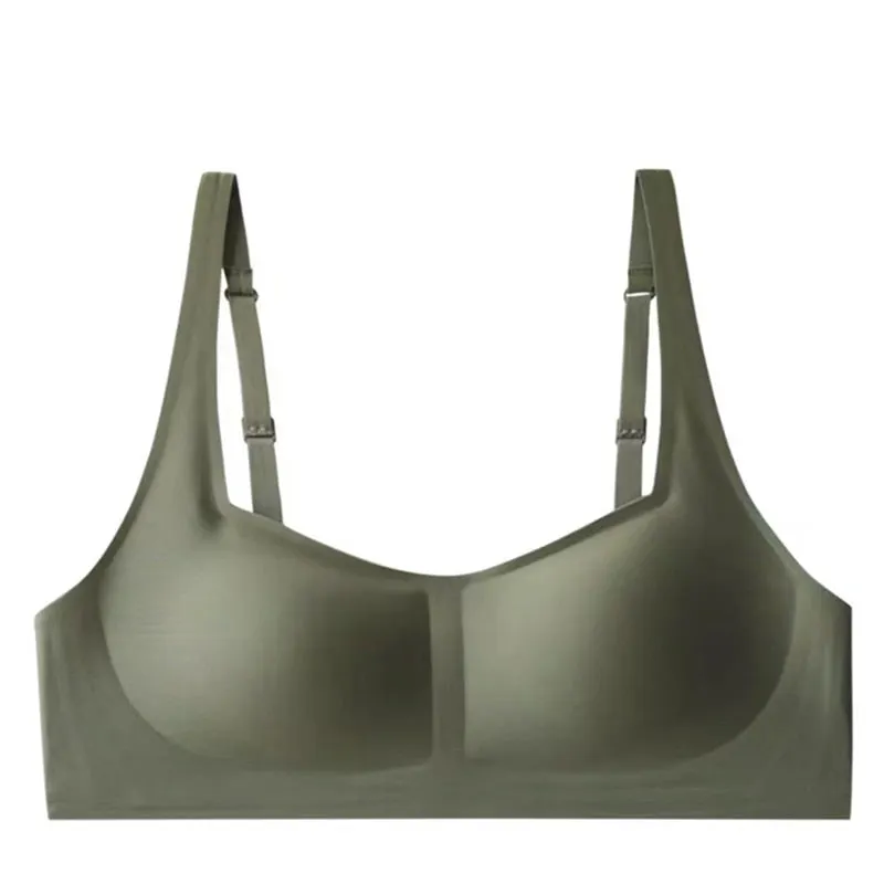 FINETOO Sexy U-neck Bras Women Seamless Underwear Padded Bralette S-XL Wireless Bra Soft Tops Ladies Solid Bra Lingerie 5 Colors
