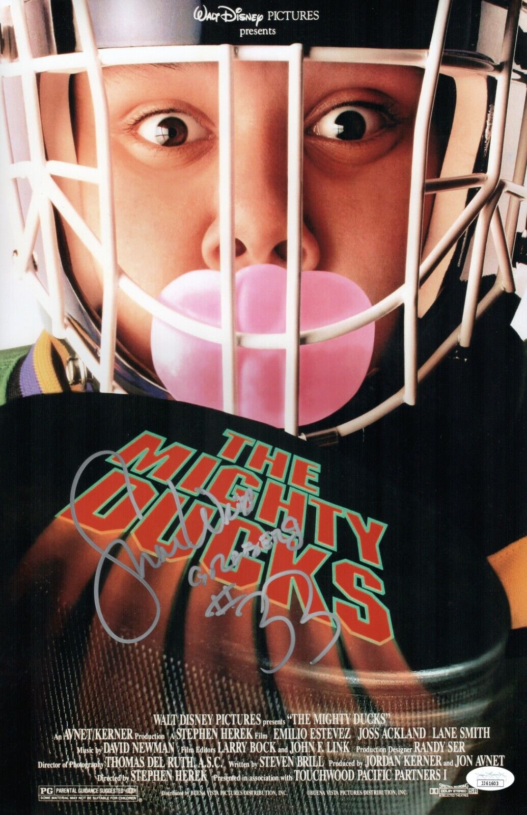 SHAUN WEISS Signed 11x17 Photo Poster painting Greg Goldberg The Mighty Ducks #33 COA JSA Cert