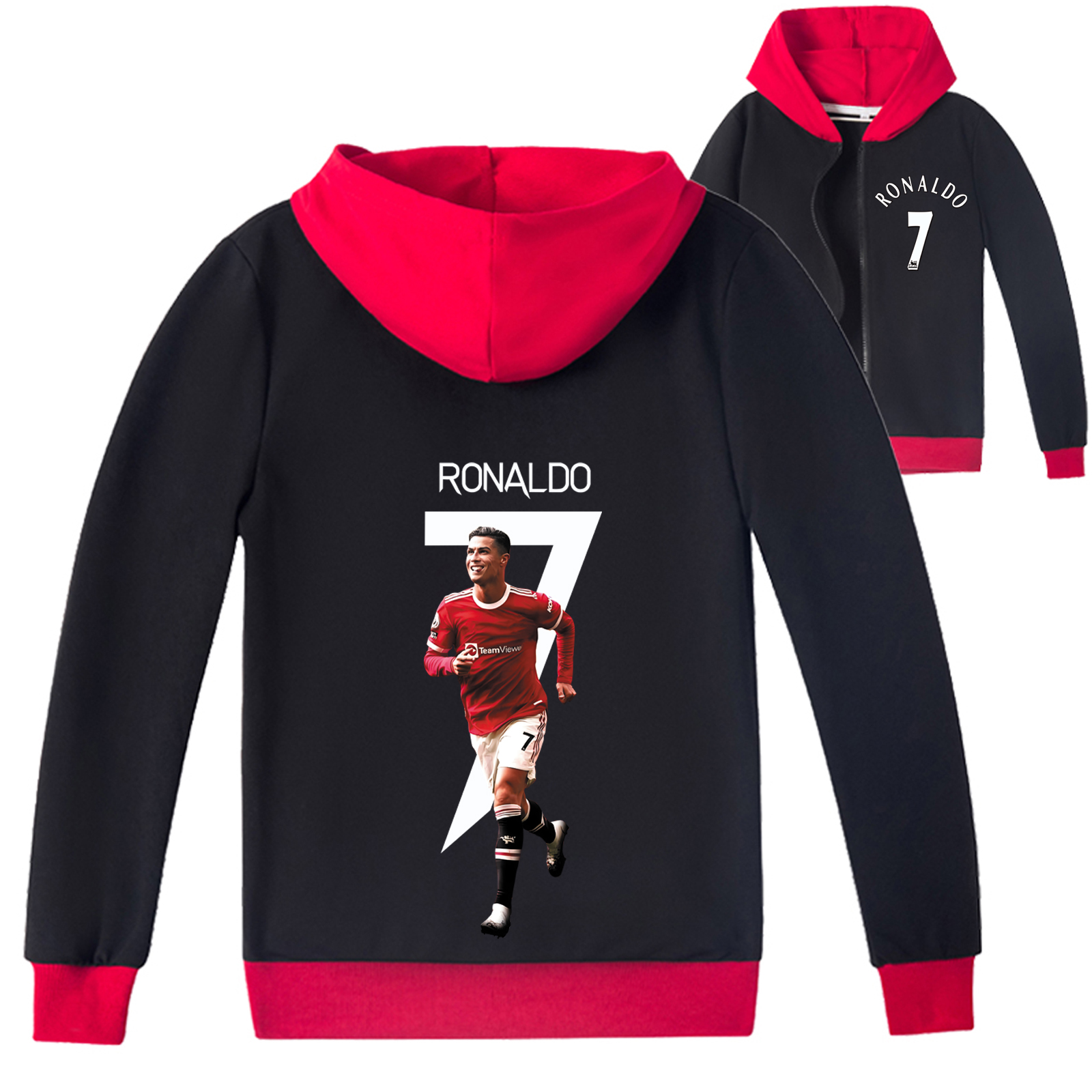 Mayoulove Kids' Cristiano Ronaldo Zip Jacket - Cool Sportswear for Boys & Girls, Perfect Gift for Young Fans-Mayoulove