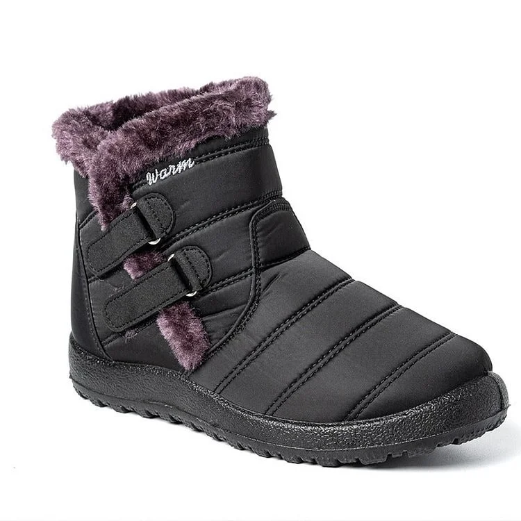 Women Waterproof Warm Plush Fleece Lining Slip On High Top Snow Boots  Stunahome.com