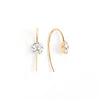 14K Yellow Gold Old European Cut Diamond Hook Earrings