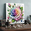 Rose-DIY-Spezialform-Bohrer, Diamantkunst, Perlen-Malset, mit Rahmen 25x25 cm Geschenk, Geschenk