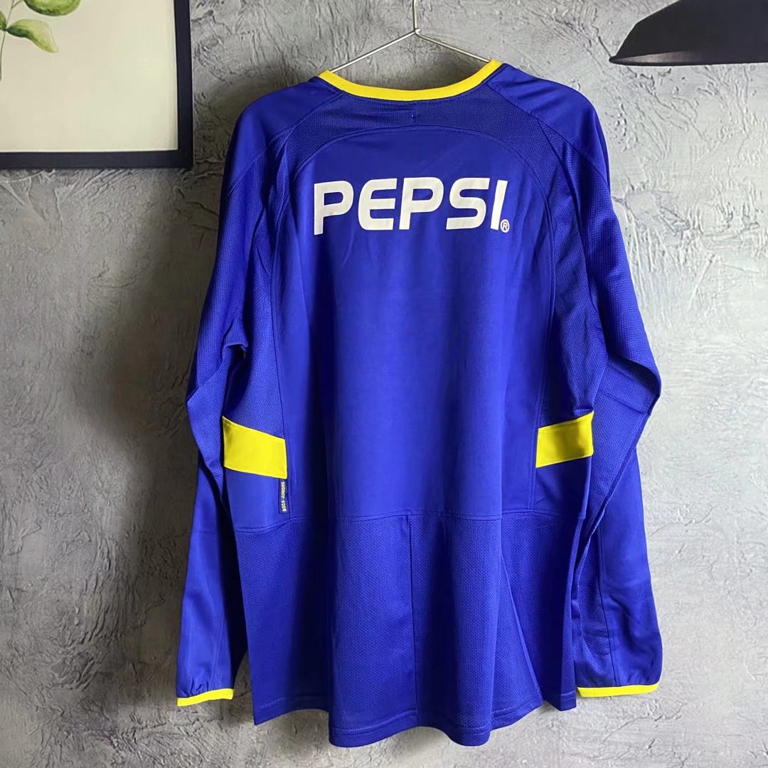 Retro Boca Juniors 03/04 Home Long Sleeve Football Jersey Thai Quality