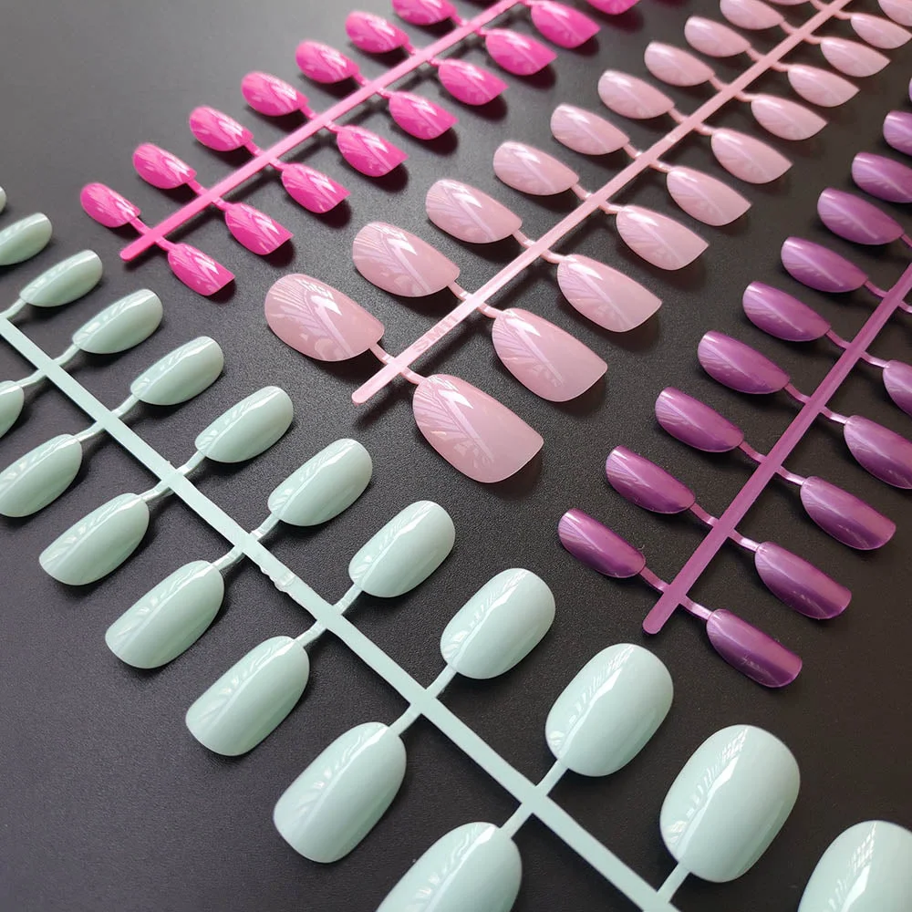 10 Sets Round Shape False Nail Tips In Same Color 24 Pieces/Set 10 Sizes Press on Fake Nails DIY Manicure Finger Nail Tips-Nail Inspo