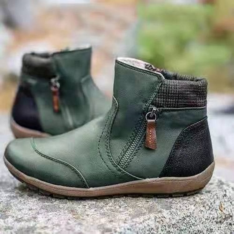 Women Zipper Waterproof Ankle Support Boots 1798