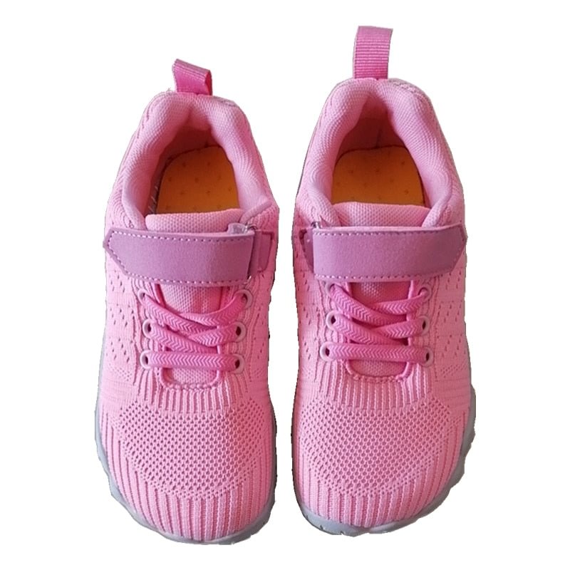 ZZFABER Kids Flexible children's Barefoot Shoes children Flat Breathable Mesh Sports Shoes for Girls Boy Soft  Casual Sneakers