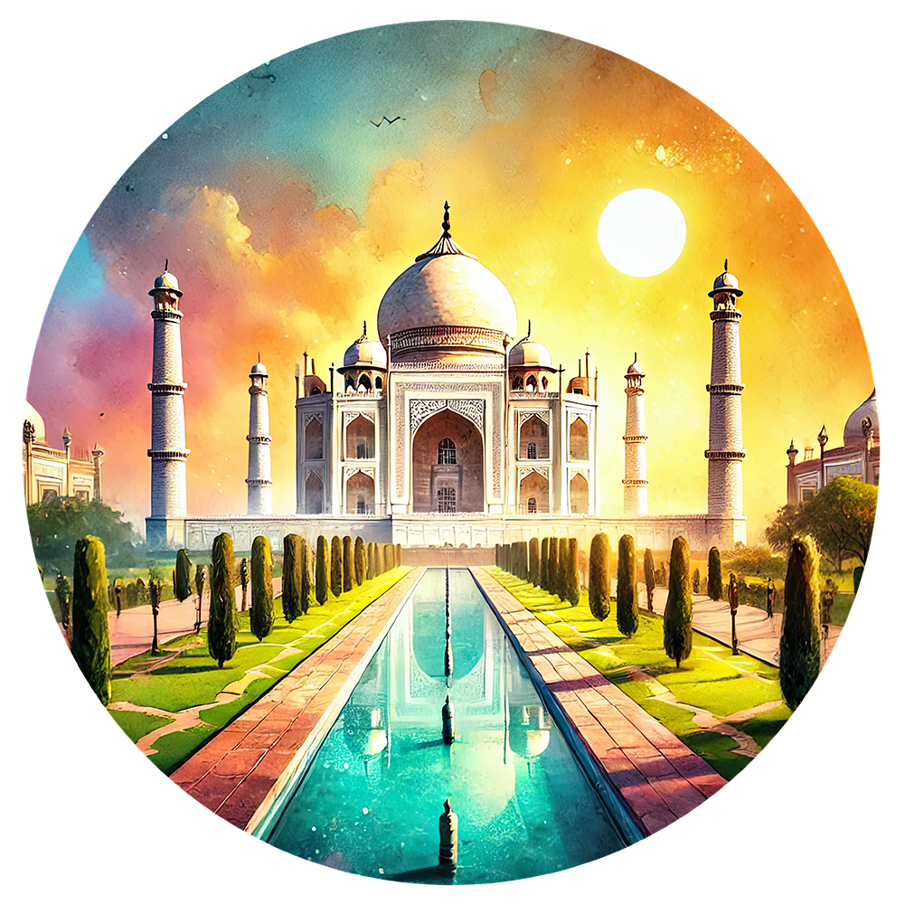 Taj Mahal, India 30*30cm(canvas) full round drill diamond painting