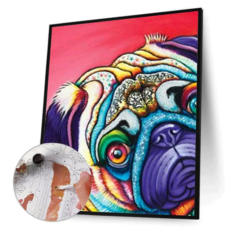 Paint by Numbers Pug Paint by Number Kit DOG for Adults With 