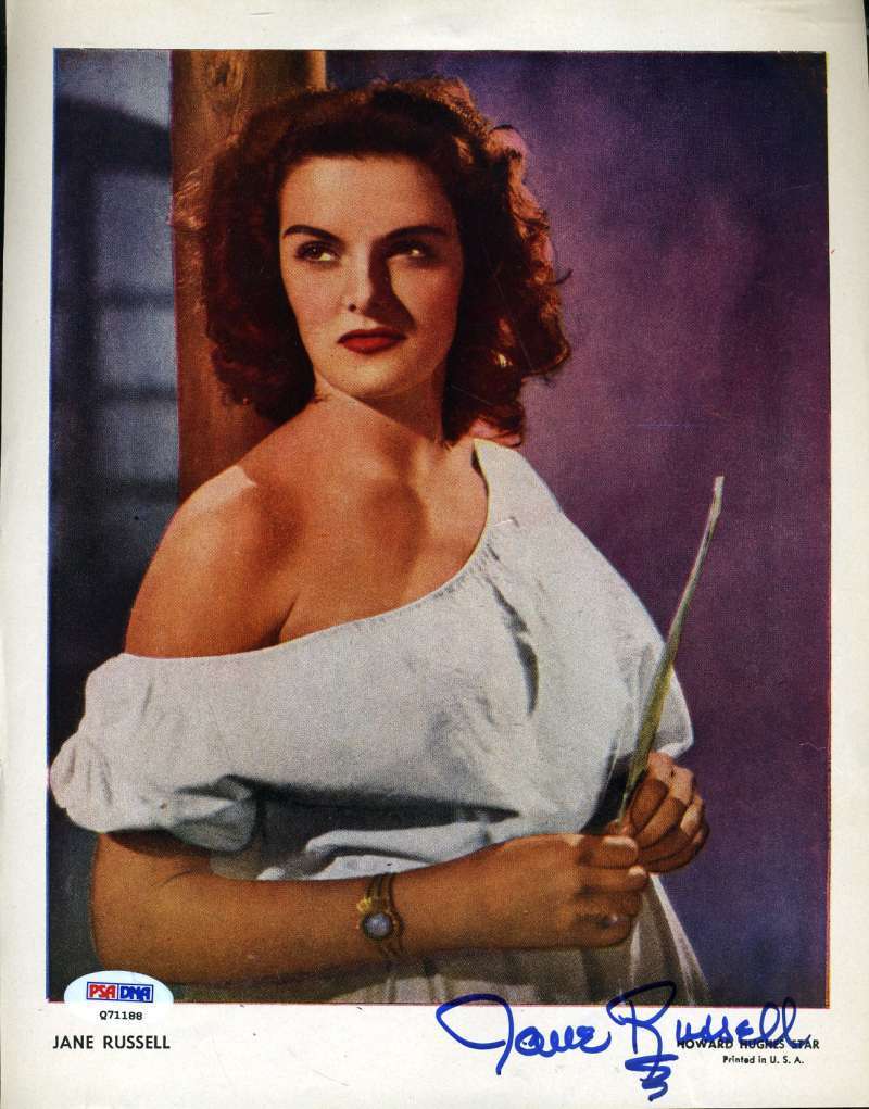 Jane Russell Hand Signed Psa Dna Outlaw 8x109 Photo Poster painting Autographed Authentic