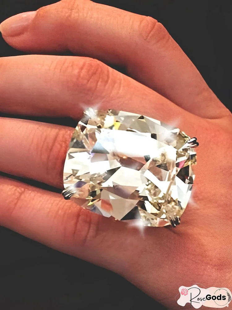 Zircon Diamond Ring Big Stone Party Ring