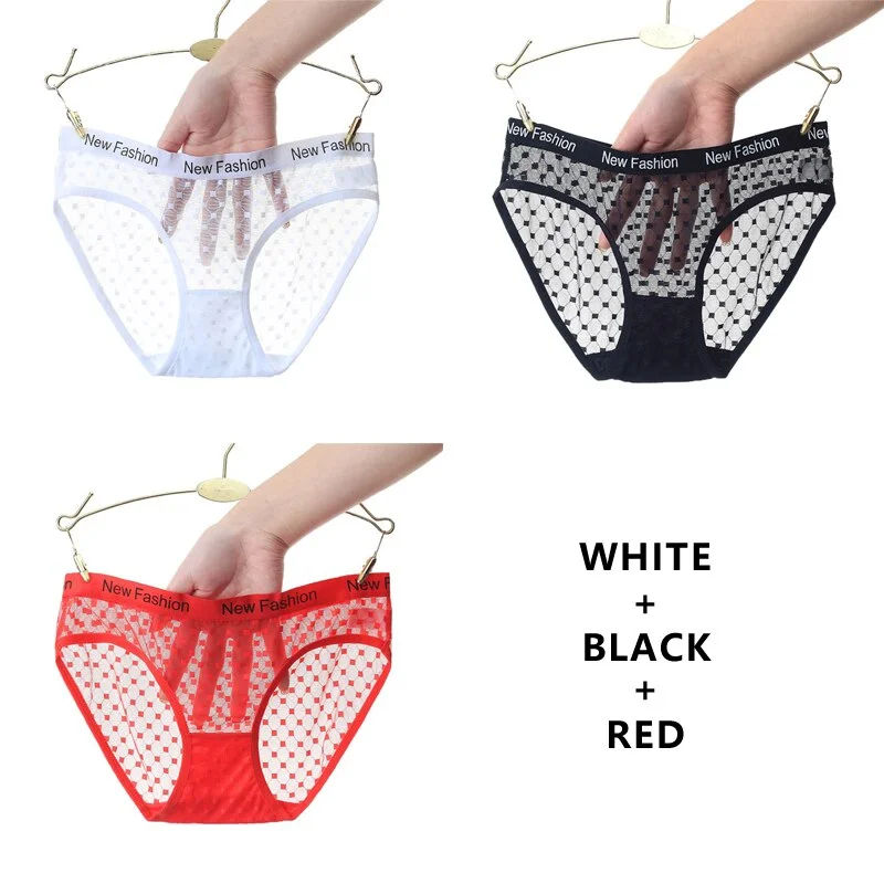 Meet'r 3Pcs/lot Seamless Panty Set Underwear Sexy Female Transparent Intimates Low-Rise Briefs Japanese G String Lingerie