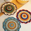 Crochet Colorful Mandala Coaster Handmade DIY Material Package with Crochet Hook