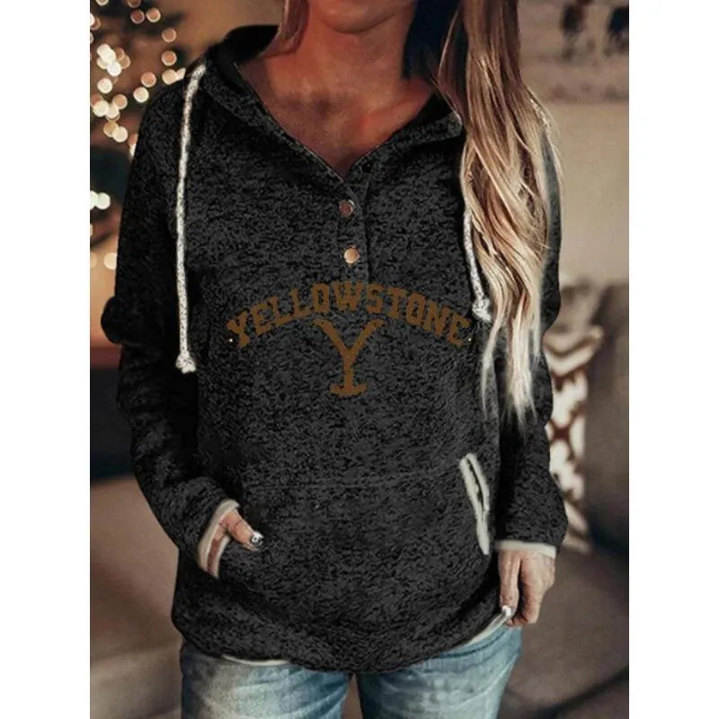 Printed Leisure Long Sleeve Hoodie