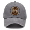 Route 66 Road Trip Print Washed Cotton Sun Hat Vintage Outdoor Casual Cap by Inlyline