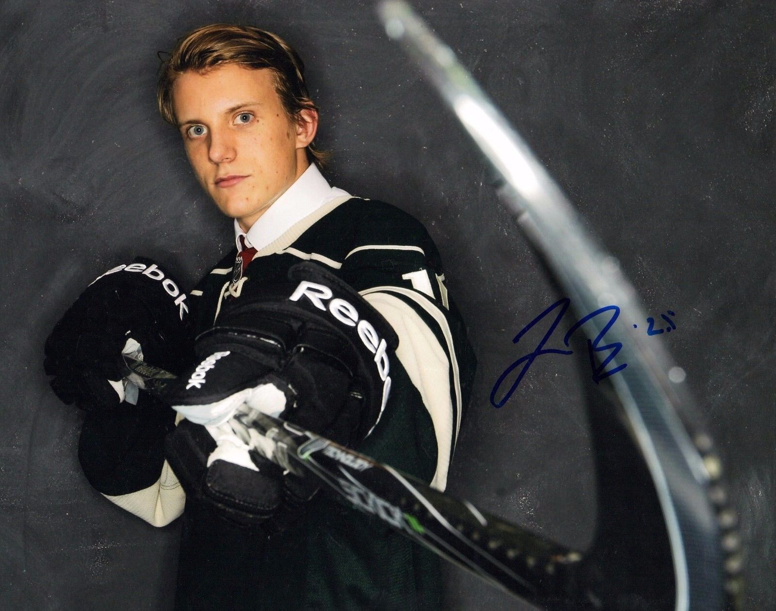 GFA Minnesota Wild * JONAS BRODIN * Signed 8x10 Photo Poster painting J2 COA