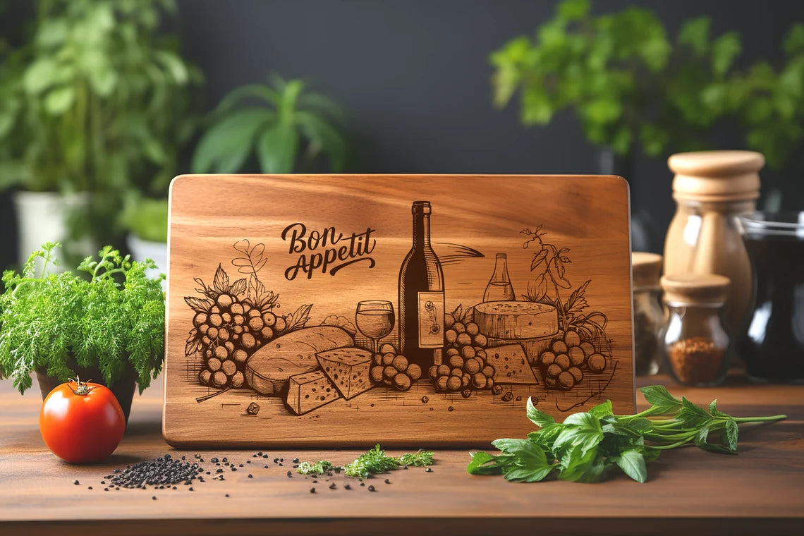 Charcuterie, SVG, Chopping Board, Cutting Board, Kitchen Towel, Laser Engraved Files, Digital, Vector, Kitchen Decor,Cut File