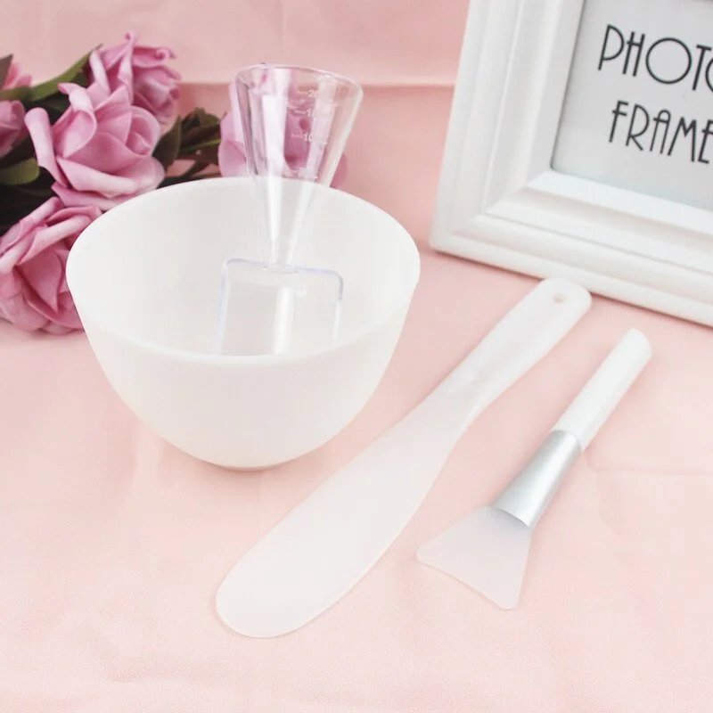 1set Portable DIY Mask Tools Non-toxic Silicone Bowl Brush Mud Stick Cup Spoon Kit Multi-functional Face Makeup Tools Durable