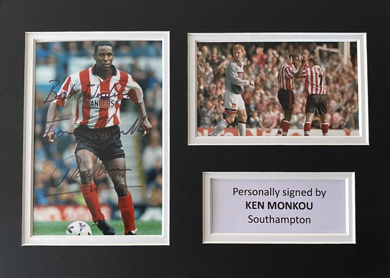 Ken Monkou Genuine Signed Southampton Photo Poster painting In A4 Mount Display