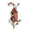 Whimsical Birdhouse Garden Stakes Decor