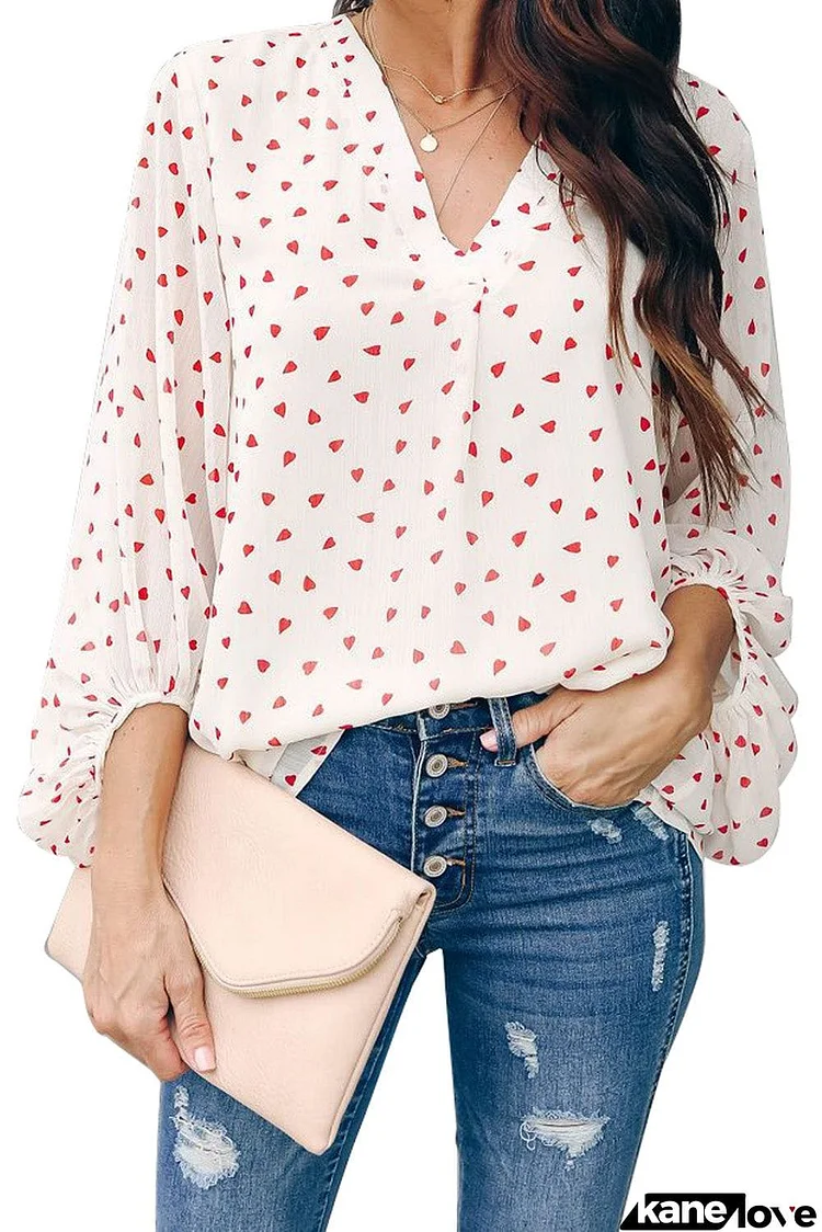 Love You Boo Balloon Sleeve Blouse