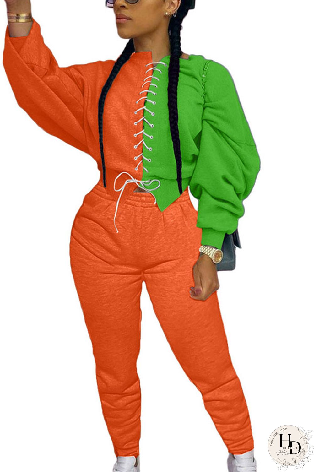 Grey Sexy Solid Patchwork O Neck Long Sleeve Short Two Pieces