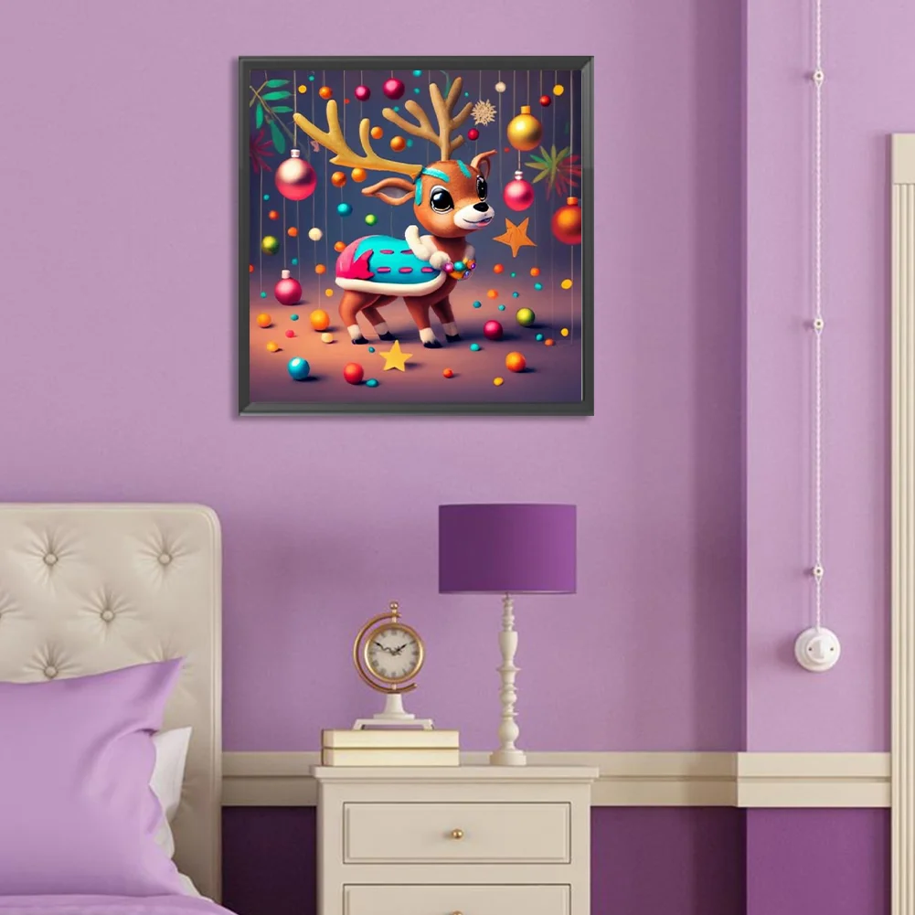 Diamond Painting - Full Round Drill - Xmas Reindeer(Canvas|30*30cm)