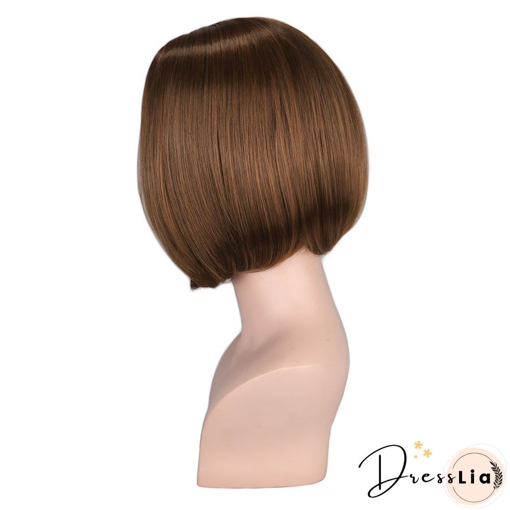 Chemical Fiber High Temperature Silk Women's Medium Split Short Straight Hair