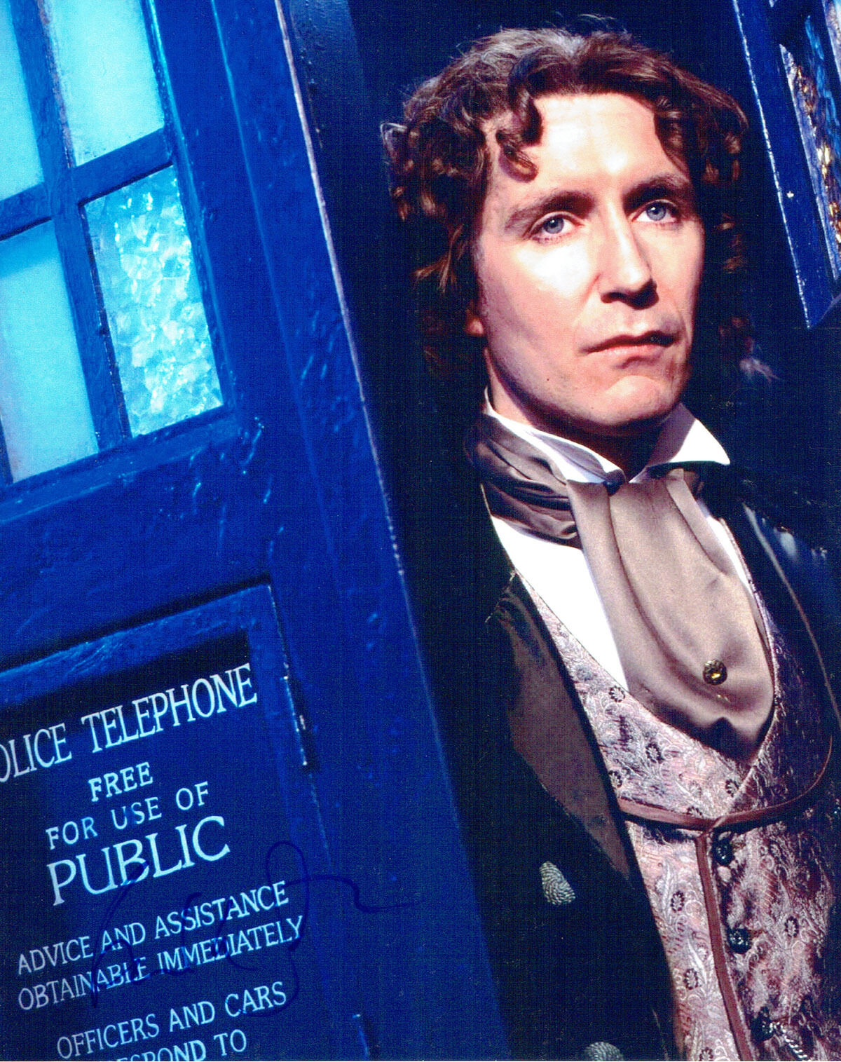 PAUL MCGANN The Doctor HAND SIGNED Dr Who The Tardis 10x8 Photo Poster painting AFTAL COA