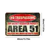 Warning Area 51 - Metal Tin Signs(8*12Inch/12*16Inch) - Garage