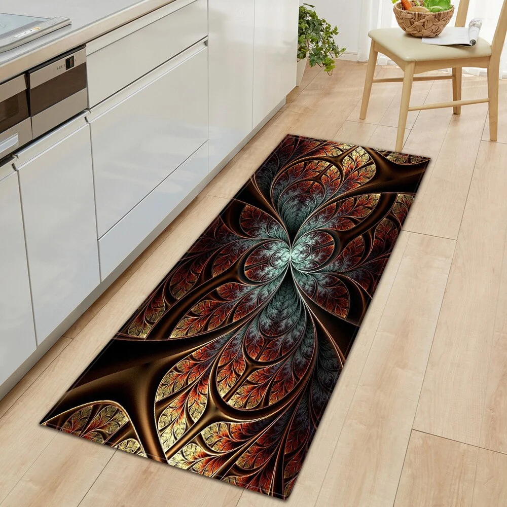 Nordic Entrance Doormat Kitchen Mat Home Bedroom Hallway Floor Rug 3D Pattern Decoration Flannel Carpet Bathroom Non-slip Mat