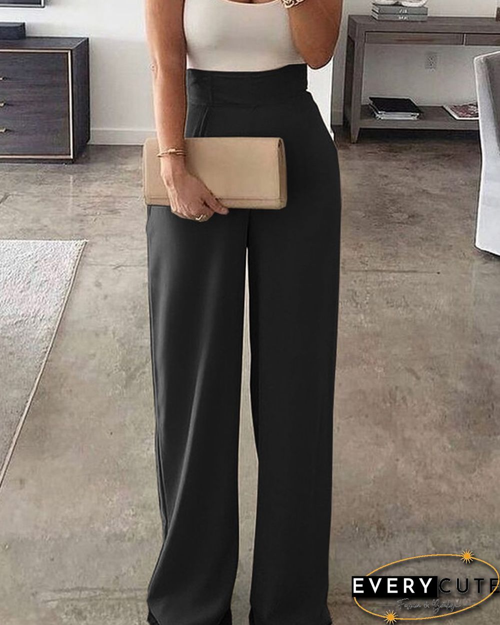 Plaid Lace Trim Spaghetti Strap Jumpsuit main image 0