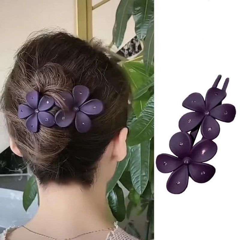 Minimalist Flower Plastic Diamond Hair Clip
