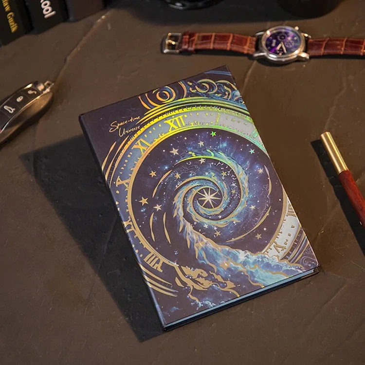 Journalsay 128 Sheets/Cosmic Clock Series Retro Constellation Hot Stamping Notebook